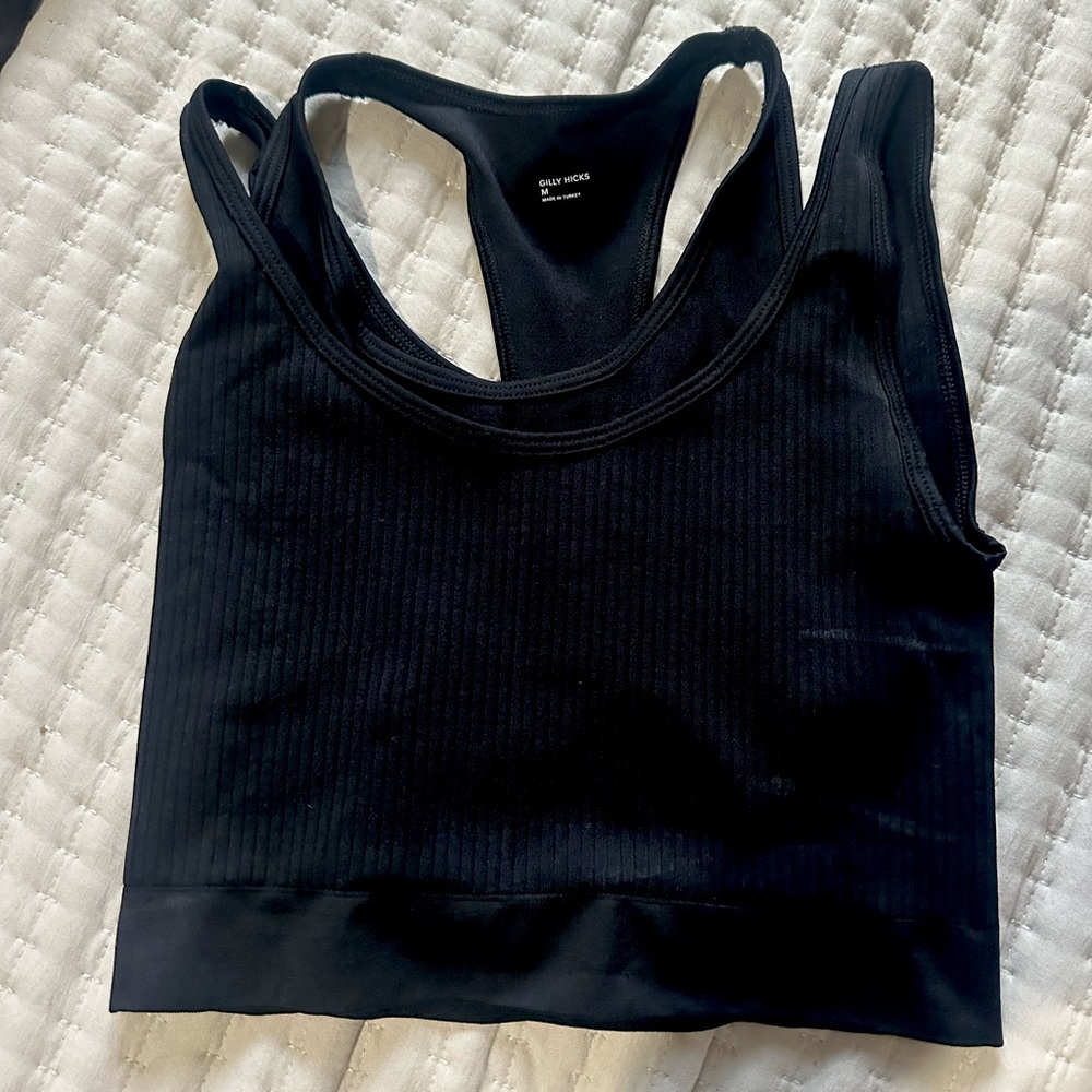 Layered Gilly Hicks athletic cropped tank
